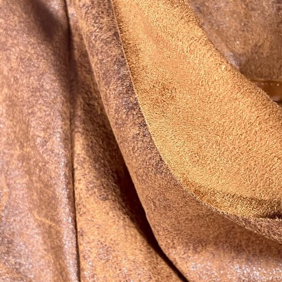 Love Tree Caramel Brown Vegan Faux Leather Moto Jacket • Size S • Rocker Biker - Picture 9 of 13